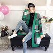 2018 autumnwinter thickening sweater loose knitted sweater 2018 new cardigan jacket womens long&middle style blouse