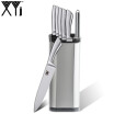 XYj Marca Cuchillos De Cocina De Cocina De Acero Inoxidable Cuchillo De 8 Piezas Set Utilidad Chef Cortador De Cuchillo De Fruta Afilador De Cuchillas