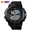 SKMEI Mens Waterproof Sport Army Alarm Date Analog Digital Black Wrist Watch