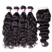 UNice Hair Icenu Remy Hair Series Brazilian Natural Wave Human Hair 4 Bundles with Lace Closure Free Part Wholesale Bulk
