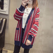 Autumn new sweater loose Korea version 2018 easy long&long style folk style vintage knitted sweater cardigan to match