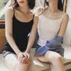 Yu Zhaolin Camisole female summer breast pad from wearing a bra without steel ring sports underwear ladies bottoming suspenders pure black with chest pad XL