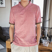 Mens Linen Short Sleeve Summer Solid Shirts Casual Loose Soft V Neck Tops Tee Mens Linen Short Sleeve Summer Solid Shirts Casual Loose Soft V Neck Tops Tee