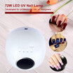 72W LED UV Nail Lamp Nail Gel Dryer Fingernail & Toenail Gel Curing Machine Nail Art Painting Nail Tool Optional USEU Plug