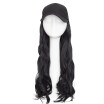 Gorra De Béisbol Con Extensión De Cabello Sintético Color Negro Extensiones De Cabello Largo Y Ondulado Con Gorra De Béisbol Sombrero Negro Para Mujer