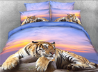 Tiger Crouching on a Rock Printed 3D 4-Piece Bedding Sets