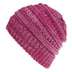 Womens Girl Stretch Knit Hat Messy Bun Ponytail Beanie Holey Warm Hats Winter