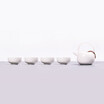 Newchinaroad white elegant&grace porcelain chinese tea set with ceramic loop-handle teapot&serving tray&cup