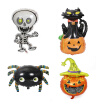 1pc Halloween Pumpkin Ghost Balloons Party Decorations Aluminum Foil Balloons Inflatable Toys for Home School Office Kindergarten