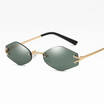 Fashion hexagon Rimless Sunglasses women Retro Men Punk small frame Sun Glasses UV400