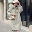 2018 new winter womens down jacket with a long&thickened down jacket in a large fur collar down coats