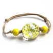 New Glass Ball Bracelet Jewwlry Wholesale Women Romantic Dry Flowers Bracelet & Bangle For Pretty Girls Gift