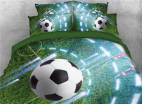 3D Flying Football on the Grass Printed 4-Piece Bedding Sets