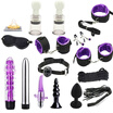 18 PCS Multi-type Insert Tool SM Ball Sex Handcuffs Sex Whip Milk Clip Blindfolds Breast Pump Condom Lubricating Oil Set Private U