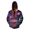 Aowofs New Mens 3D Printed Zipper Hoodies Womens Hooded Sweater Suede Inside BLL023