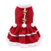 Fleece Dog Girls Costume Dress Puppy Warm Fleece Skirt Clothes Otoño Invierno Ropa De Abrigo Pet Dog Red Skirt Fancy Dress Warm