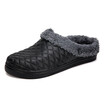 Mens Cozy Fuzzy Wool Fleece PU Upper Slippers Slip On Clog Winter House Shoes Indoor&Outdoor