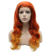 Iwona Synthetic Hair Lace Front Long Wavy Two Tone Orange Ombre Wig