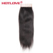 Hotlove Hair Straight Lace Closure Free Middle Three Part 4x4 Size Virgin Human Hair 8"-20" Natural color Free Middle Three Part