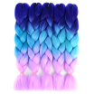 Synthetic Braiding Hair 5 Bundles 24" Tone Ombre High Temperature Kanekalon Synthetic Fiber for TwistPurple-Lake Blue-Light Blue