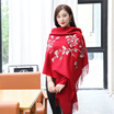 STORY Of SHANGHAI Ladies&39 Woolen Scarf Thicker Embroidered Shawl Flower