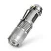 Paulone linterna de luz de largo alcance rey de carga a prueba de autodefensa zoom pluma portátil colgando linterna 1 linterna 1 cargador 1 batería 1 clip de bicicleta ZY003-Q5-plateado