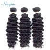 Sapphire 8A Grade Brazilian Deep Wave Hair 3 Bundles Remy Human Hair Brazilian Virgin Hair Deep Wave Natural Color 1B