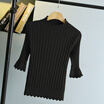 Women High Collar Sweaters Slim Warm Bottoming Sweater Knitted Pullover