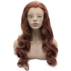 Long Wavy Half Hand Tied Swiss Lace Front Natural Wig