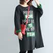 City plus CITYPLUS 2017 autumn&winter new style of women&39s clothing large size fat MM loose loose letters stitching bat sleeve long long-sleeved T-shirt CWTC179656 pink all