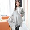 Shanghai stock STORY Of SHANGHAI autumn&winter women&39s wool scarves thick warm shawl peony decals red