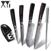 XYj Damasco Cuchillo De Cocina 8 Chef 7 Santoku 5 Utilidad 35 Cuchillos De Cocina De Fruta Herramientas Con Afilador De Cuchillos