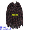 12 inch Synthetic Braids Hair 24 Roots Faux Locs Crochet Hair Extensions 1 pack