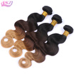 QDKZJ Ombre Brazilian Hair Body Wave 1 Bundle 3 Tone 1b 4 27 Blonde Human Hair Weaves Non Remy Hair Extensions