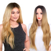 AISI HAIR 32" Long Wavy Ombre Light Brown Color Synthetic Hair Wigs for Women