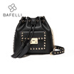 BAFELLI crossbody bags for women split leather tassel rivet bucket high quality shoulder bag 5 colors red bolsos mujer women bag