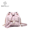 BAFELLI crossbody bags for women split leather tassel rivet bucket high quality shoulder bag 5 colors red bolsos mujer women bag