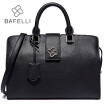 BAFELLI split leather doctor handbags zipper & hasp dress womens shoulder bag box black briefcase bolsa feminina women handbag