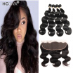 HCDIVA hair Brazilian Body Wave With Frontal Brazilian Body Wave 4 Bundles with 13x4 Ear To Ear Lace Frontal Closure Free Shipping