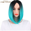 AISI HAIR 8 Color Ombre Wig Synthetic Hair Short Wigs for Black Women Bob Straight Hair