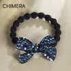 Chimera Hair Accessories Headdress Lightweight Bow Full Diamond Hairband Hair Cord Rubber Dark Blue
