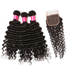 brazilian virgin hair with closure 100 remy hair virgin silk based deep wave closure 100g Cutile Kept Can Be Colored