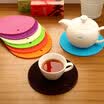 Jingdong Supermarket Ou Runzhe insulation pad silicone round colorful kitchen table non-slip mat 18CM 8 color 8 block