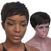 AISI HAIR peluca femenina corta pelucas rectas negras para las mujeres negras aspecto natural peluca corta negra fibra resistente al calor