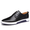 New Men Casual Shoes Leather Breathable Holes Luxury Brand Flat Shoes for Men