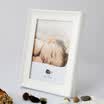FOOJO solid wood painted photo frame set up 7 inch milky white
