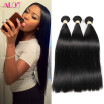 ALot Human Hair 3 Bundles Lot Brazilian Virgin Straight Hair Weave Natural Black Can be Dye or Bleached Good Quality Hair