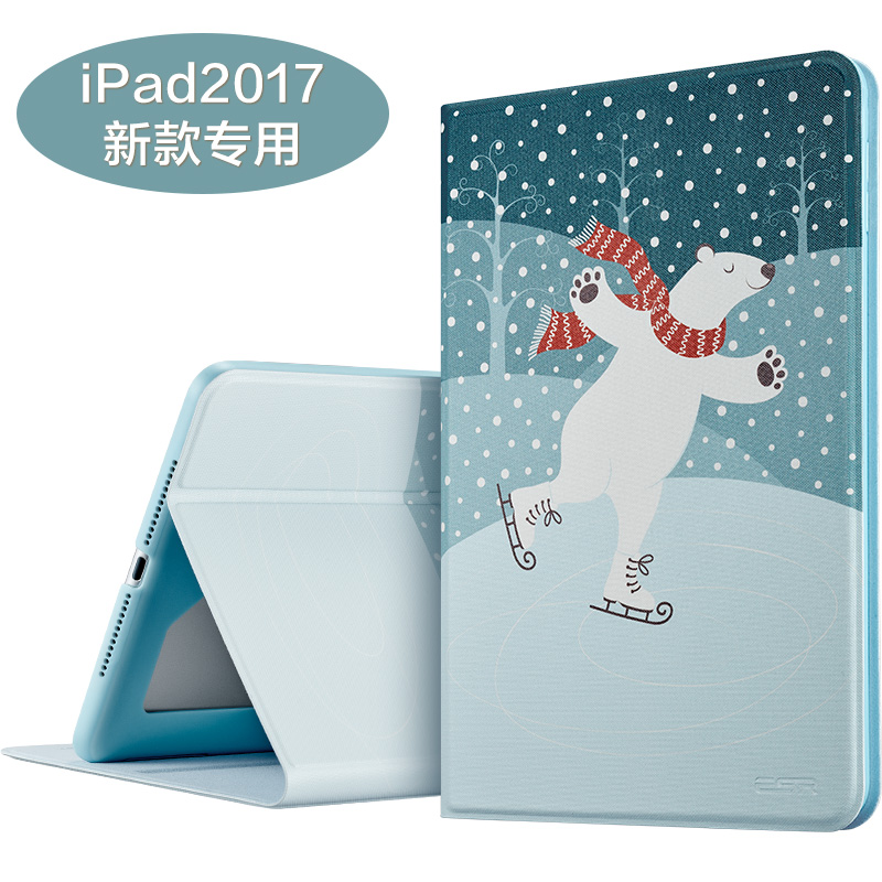 Illustrator Apple iPad new protective cover 2017 new iPad7 protective shell cartoon shatter-resistant bracket 97 inches holster illustrator series