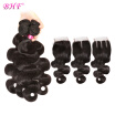 8a body wave brazilian virgin hair curly weave black 100 human hair bundles real remy hair extensions with closure