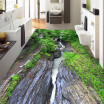 Free Shipping Green Grand Canyon flowing water floor stickers thickened bedroom square bathroom lobby flooring mural 250cmx200cm